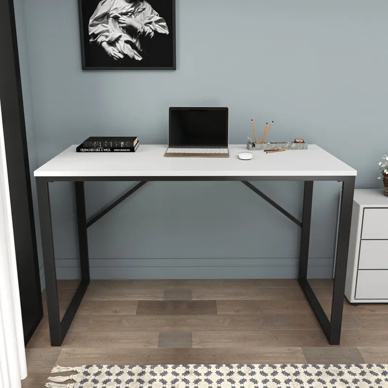 Birou Layton, Diverse culori, 120x60x74 cm - Negru - Alb