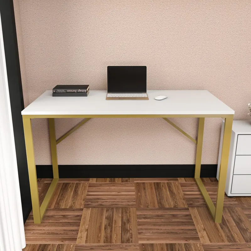 Birou Layton, Diverse culori, 120x60x74 cm - Auriu - Alb