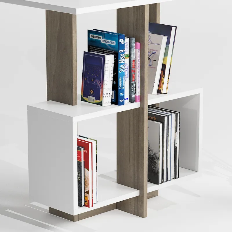 Birou Lagomood Side, Diverse culori, 120x60x73 cm - Nuc - Alb