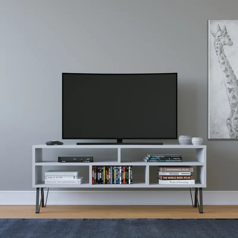 Comodă TV Ebuda, Diverse culori, 120x25x47 cm - Alb