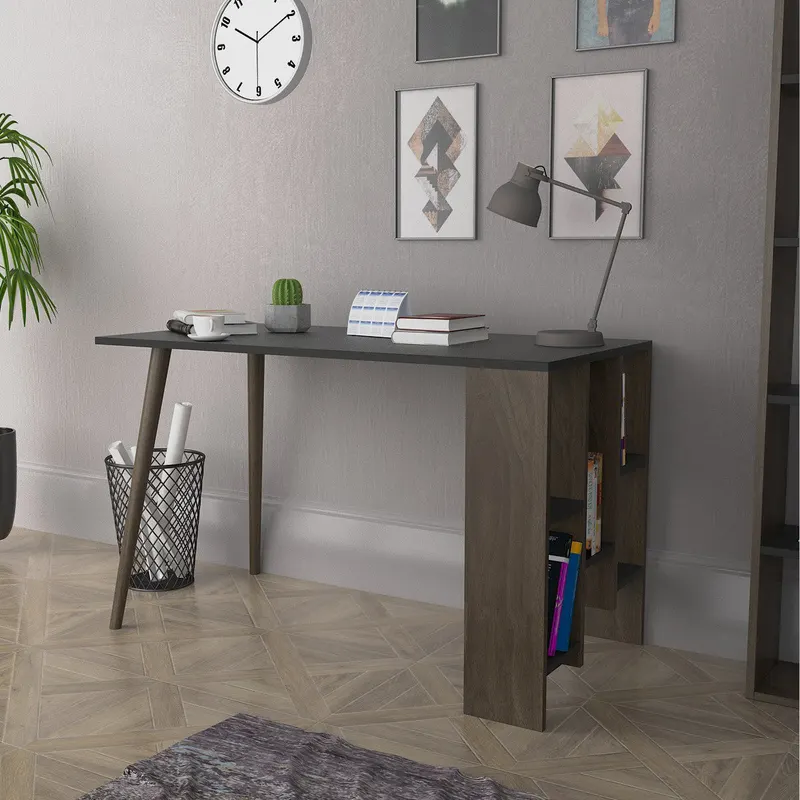 Birou Lagomood Vito, Diverse culori, 120x60x74 cm - Antracit - Nuc