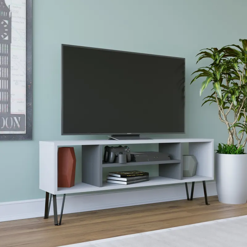 Comodă TV Garvin, Diverse culori, 120x25x47 cm - Alb - Antracit
