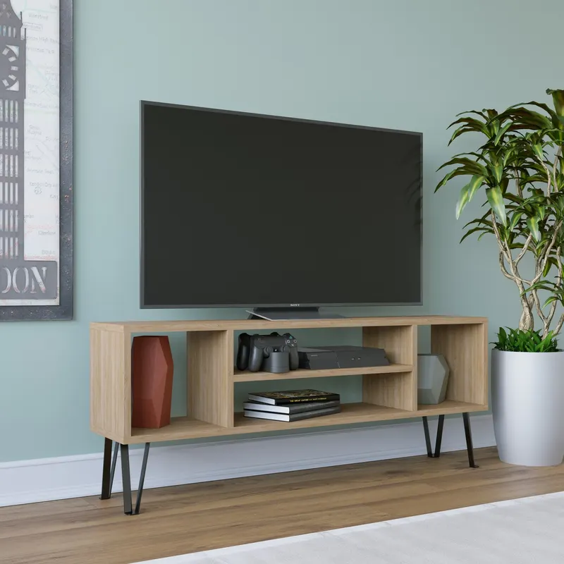 Comodă TV Garvin, Diverse culori, 120x25x47 cm - Stejar - Stejar