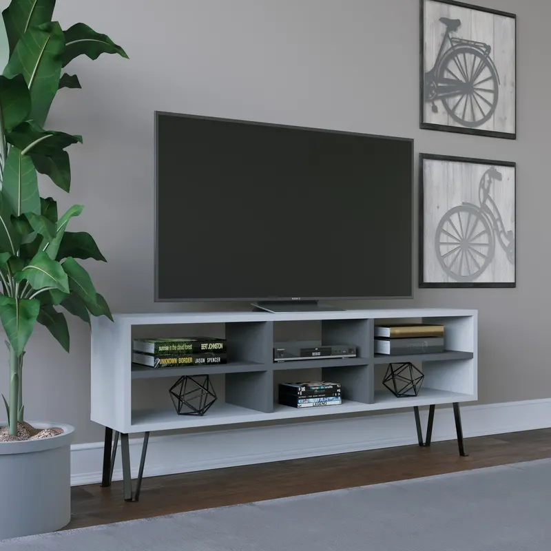 Comodă TV Judd, Diverse culori, 120x25x47 cm - Alb - Antracit