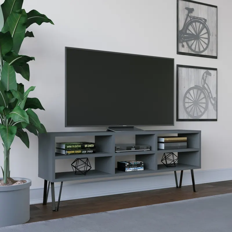 Comodă TV Judd, Diverse culori, 120x25x47 cm - Antracit