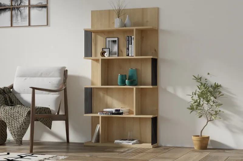 Bibliotecă Alex, Diverse culori, 80x22x160 cm - Sapphire