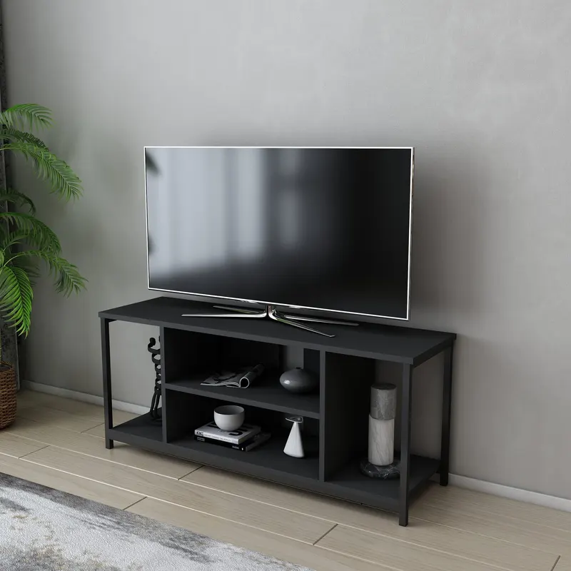 Comodă TV Rinaldo, Diverse culori, 120x35x51 cm - Negru - Antracit
