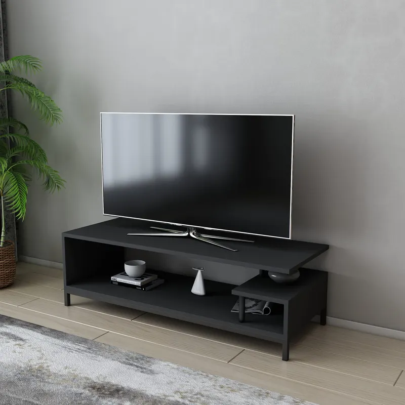 Comodă TV Reilly, Diverse culori, 120x45x38 cm - Negru - Antracit