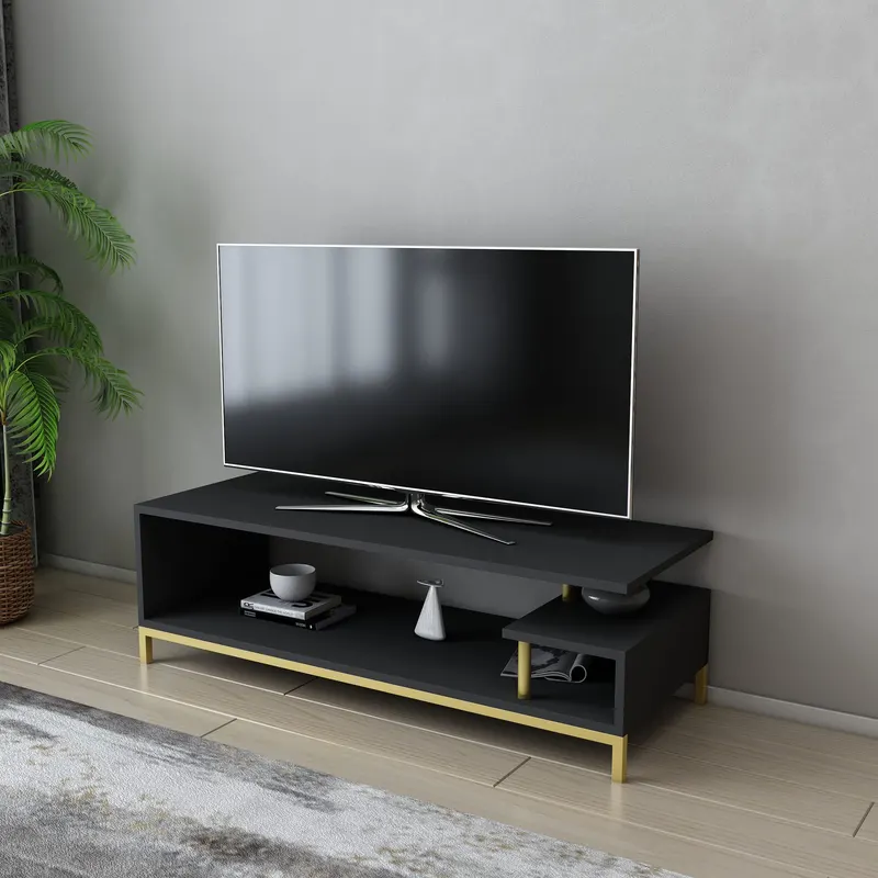 Comodă TV Reilly, Diverse culori, 120x45x38 cm - Auriu - Antracit