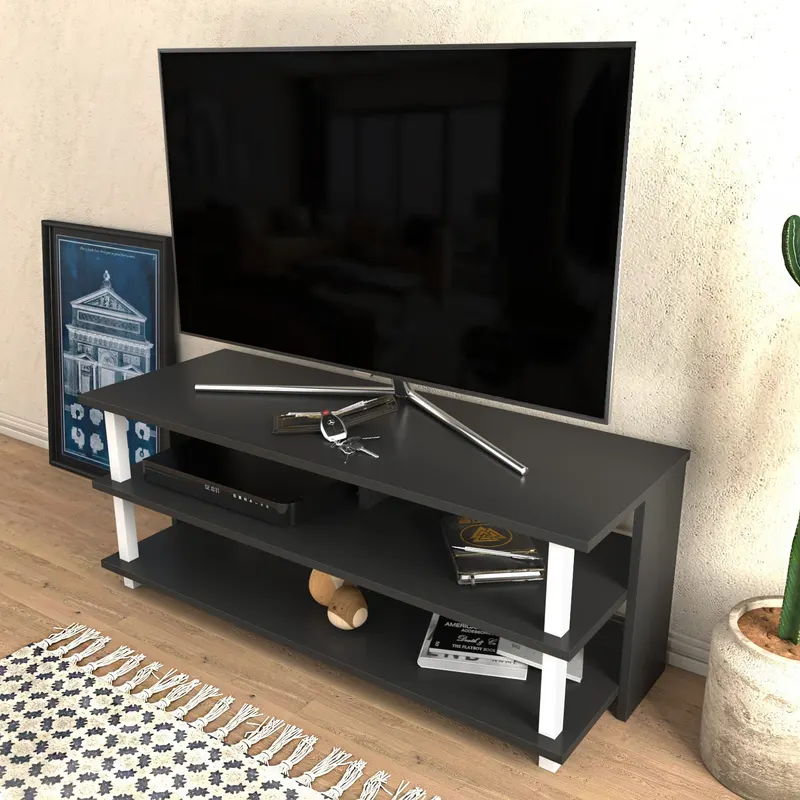 Comodă TV Pueblo, Diverse culori, 120x45x47 cm - Alb - Antracit