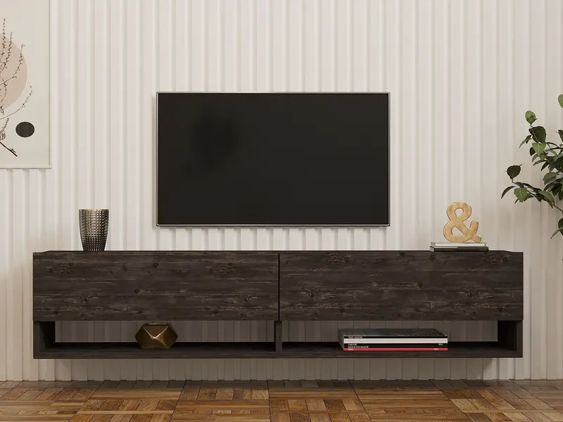 Comodă TV Arges, Diverse culori, 141x30x31 cm - Antracit