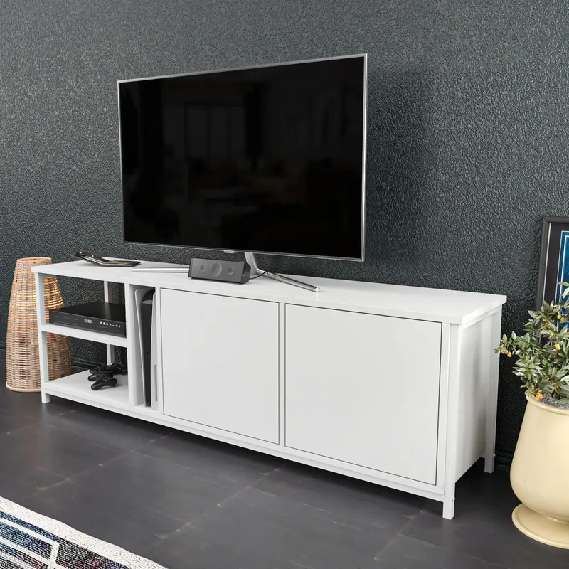 Comodă TV Primrose, Diverse culori, 160x35x51 cm - Alb