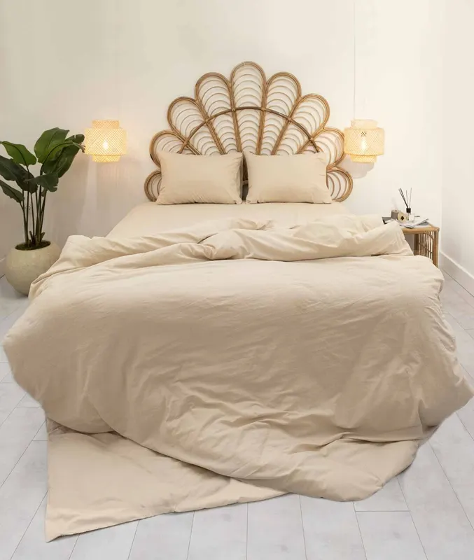 Set lenjerie de pat dublă Pacifico, Diverse culori, 200x220 cm - Bej