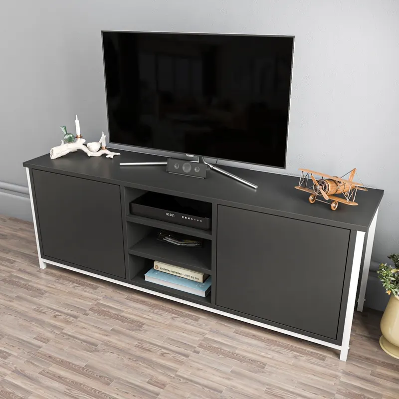 Comodă TV Otis, Diverse culori, 140x35x51 cm - Alb - Antracit