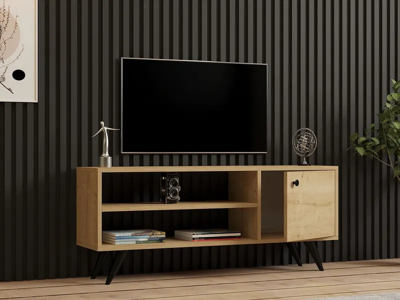 Comodă TV Jena, Diverse culori, 120x29x50 cm - Stejar