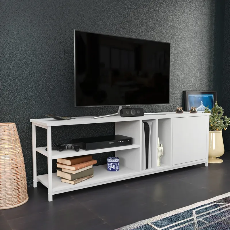 Comodă TV Oneida, Diverse culori, 140x35x51 cm - Alb