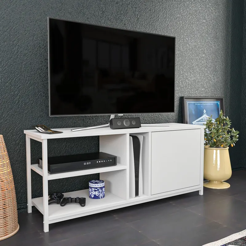 Comodă TV Neola, Diverse culori, 120x35x51 cm - Alb
