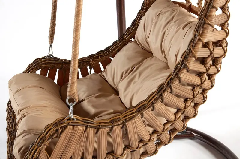 Balansoar de grădină Alacati Orgu, Diverse culori, 120x106x214 cm - Maro