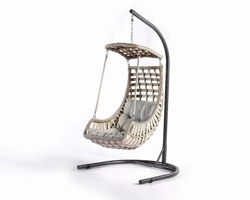 Balansoar de grădină Alacati Orgu, Diverse culori, 120x106x214 cm - Crem