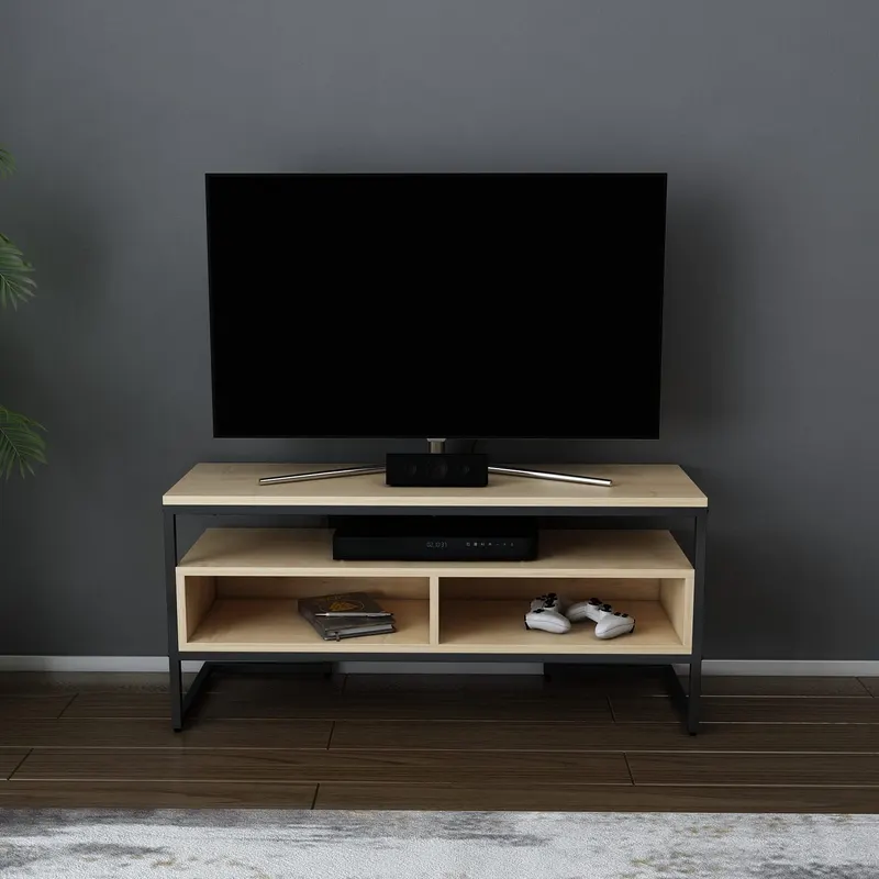 Comodă TV Merrion, Diverse culori, 110x35x50 cm - Negru - Stejar