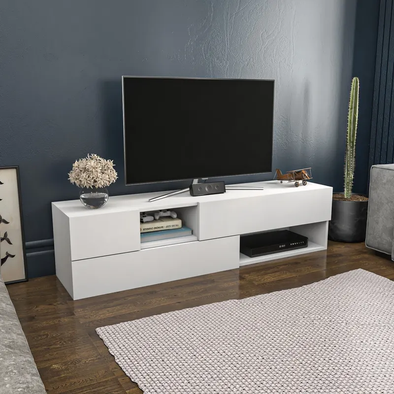 Comodă TV Morton, Diverse culori, 160x38x40 cm - Alb