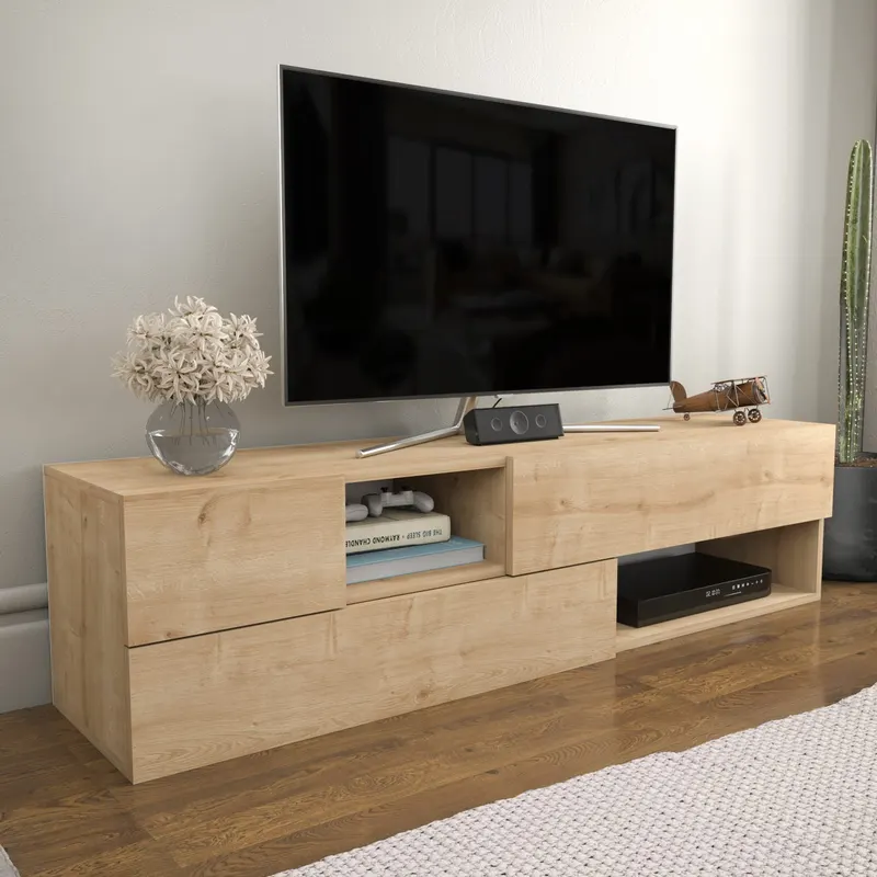 Comodă TV Morton, Diverse culori, 160x38x40 cm - Stejar
