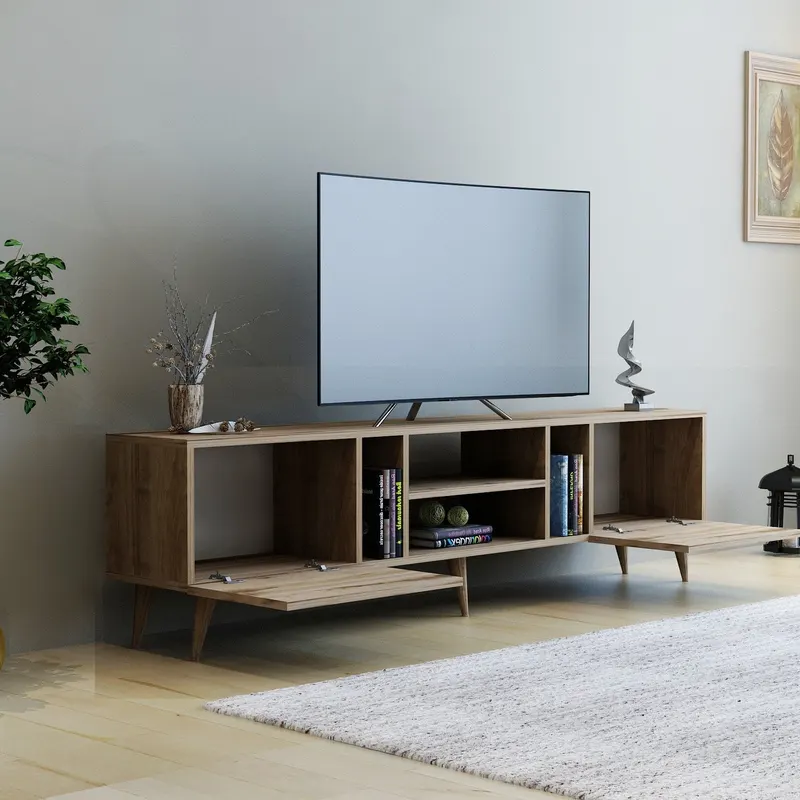 Comodă TV Rudy, Diverse culori, 180x30x42 cm - Nuc