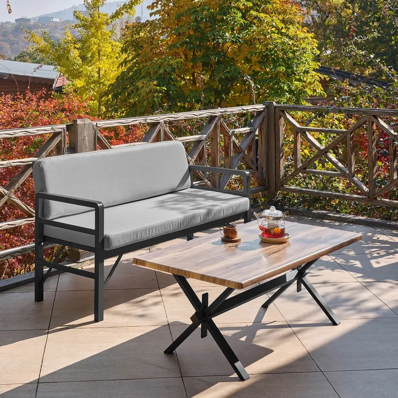 Set de grădină Pandora (2-2-S), Diverse culori, 139x75x52 cm - Negru - Gri