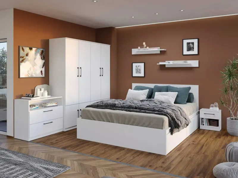 Pachet Mobila Dormitor + Living Alb — imaginea 2