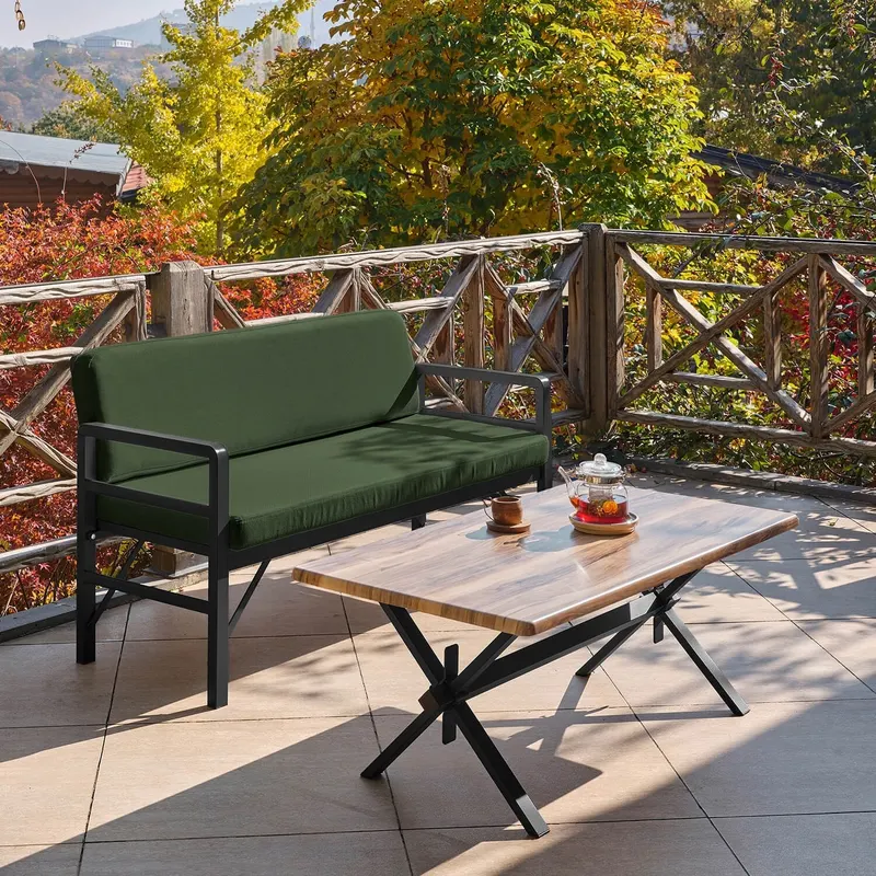 Set de grădină Pandora (2-2-S), Diverse culori, 139x75x52 cm - Negru - Verde