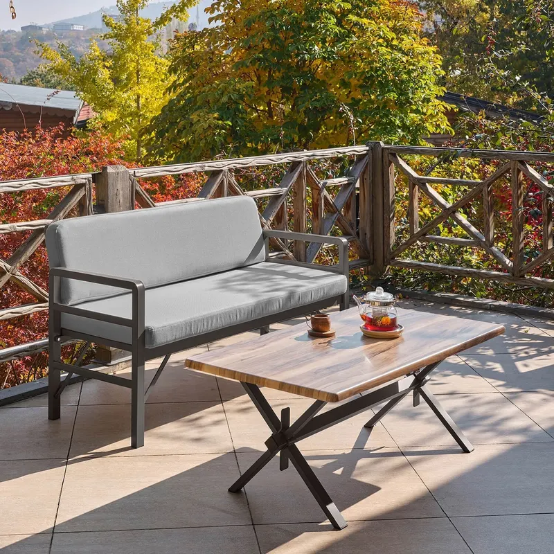 Set de grădină Pandora (2-2-S), Diverse culori, 139x75x52 cm - Antracit - Gri