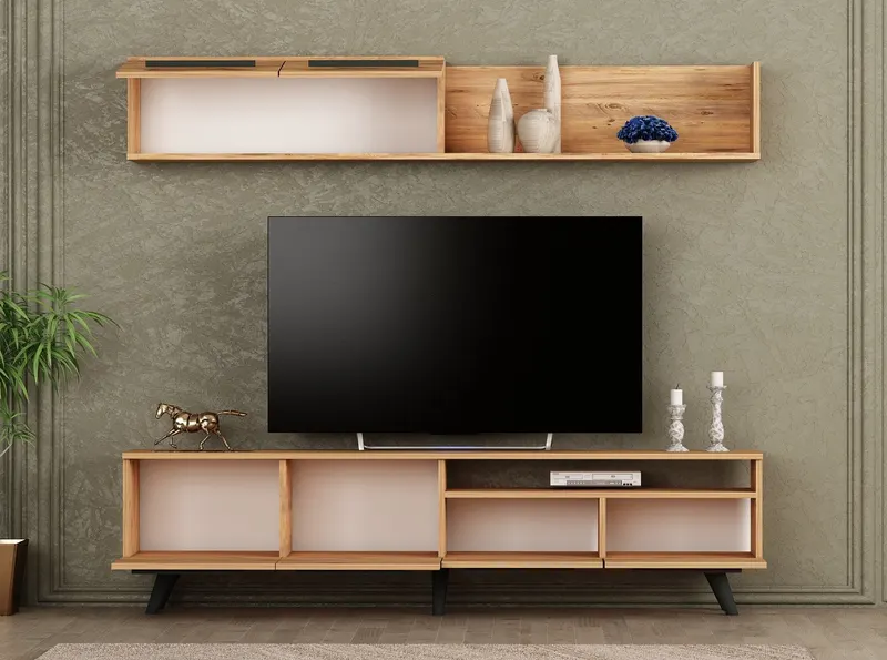 Comodă TV Mono, Diverse culori, 180x30x46 cm - Pin atlantic