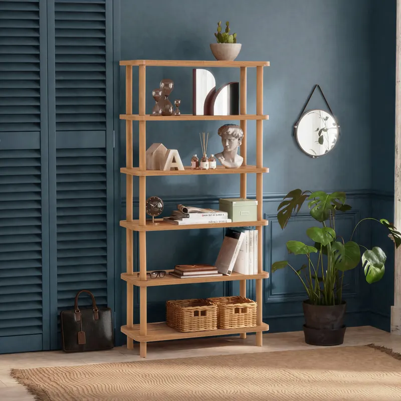 Bibliotecă Gala, Diverse culori, 80x28x169 cm - Pin atlantic