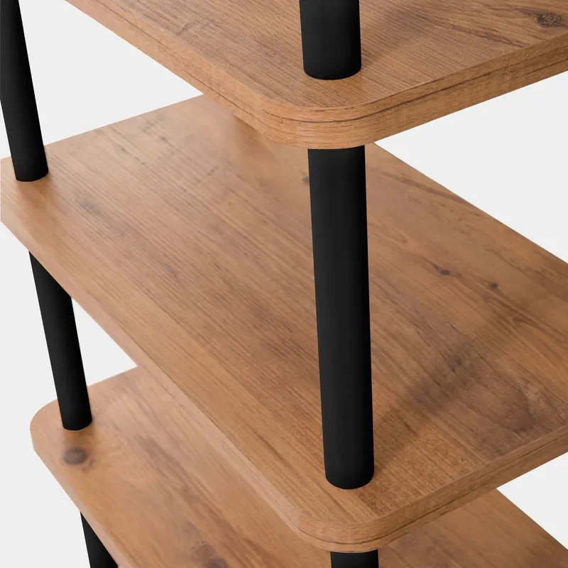 Bibliotecă Gala, Diverse culori, 80x28x169 cm - Negru - Pin atlantic