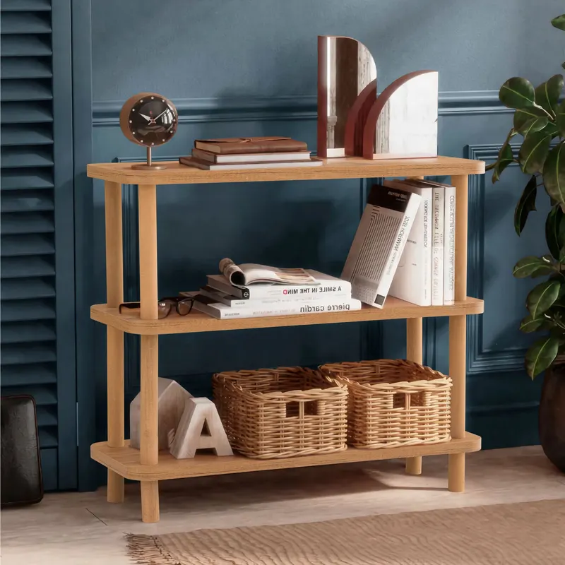 Bibliotecă Step, Diverse culori, 80x28x75 cm - Pin atlantic