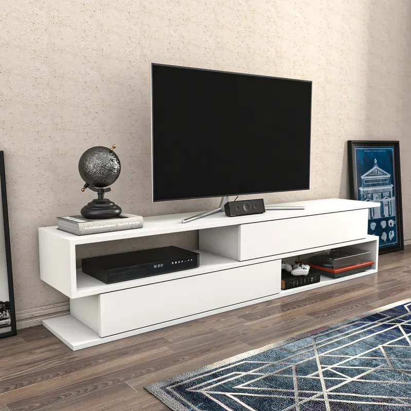Comodă TV Cortez, Diverse culori, 160x35x39 cm - Alb