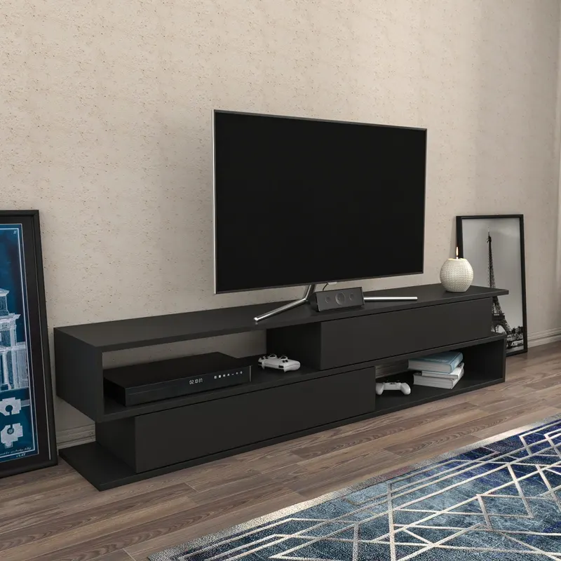 Comodă TV Cortez, Diverse culori, 160x35x39 cm - Antracit