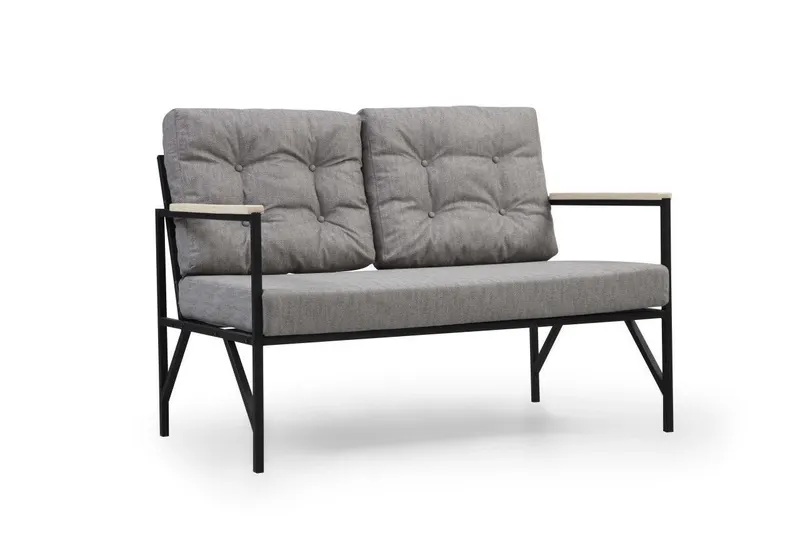 Canapea fixă 2 locuri Zoya 2, Diverse culori, 117x77x84 cm - Gri deschis