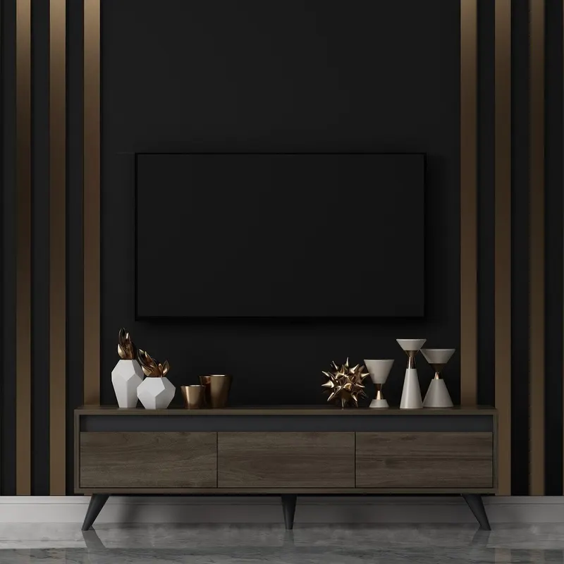 Comodă TV Century, Diverse culori, 150x30x45 cm - Nuc