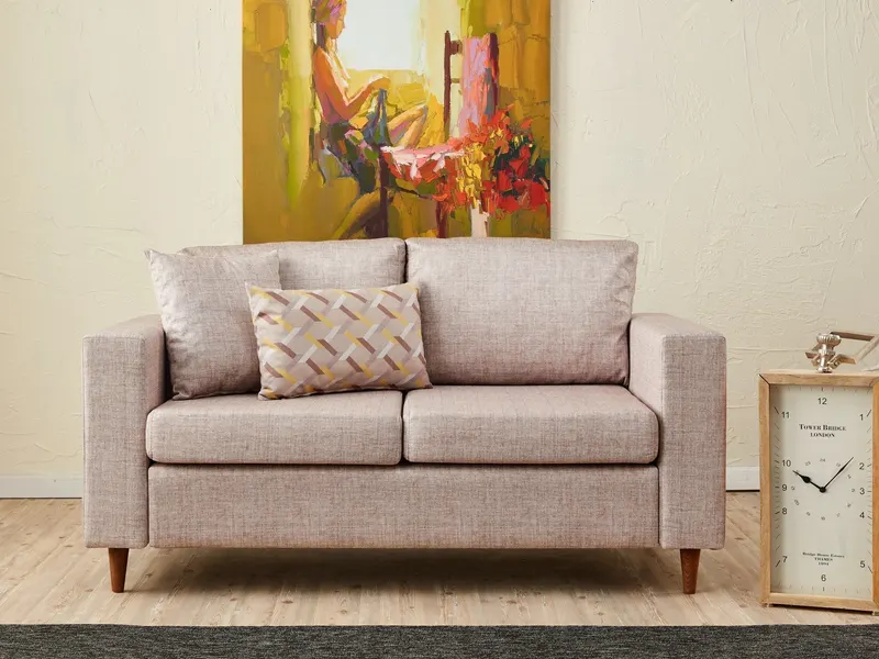 Canapea fixă Step, Diverse culori, Diverse configurații, Diverse dimensiuni - Crem / 2 locuri / 154x83x86 cm