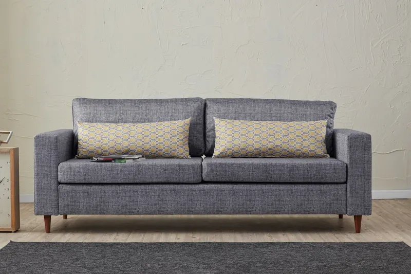 Canapea fixă Step, Diverse culori, Diverse configurații, Diverse dimensiuni - Gri / 3 locuri / 211x83x86 cm