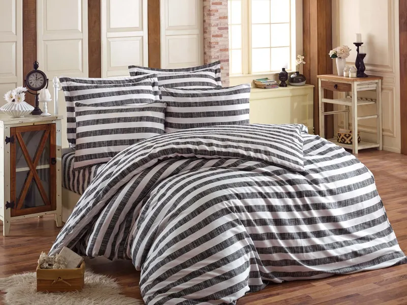 Set Lenjerie Hook, Diverse culori, Diverse configurații, Diverse dimensiuni - Negru / 4 bucăți / 220x240 cm