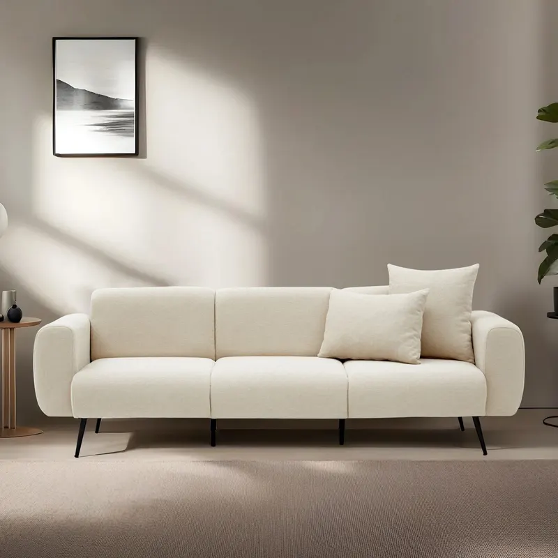 Canapea fixă Side, Diverse culori, Diverse configurații, Diverse dimensiuni - Crem / 3 locuri / 235x82x77 cm