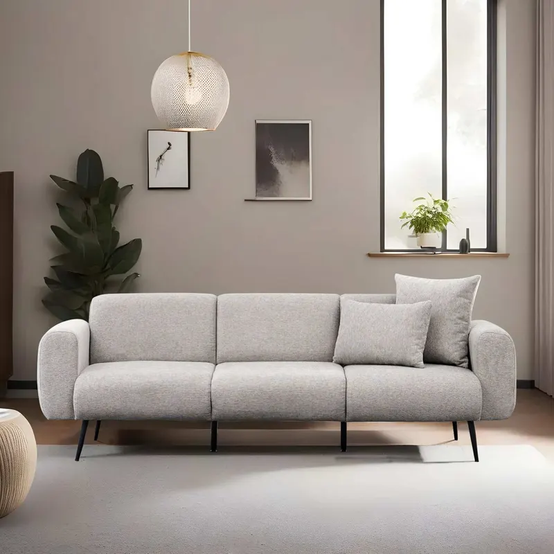 Canapea fixă Side, Diverse culori, Diverse configurații, Diverse dimensiuni - Gri deschis / 3 locuri / 235x82x77 cm