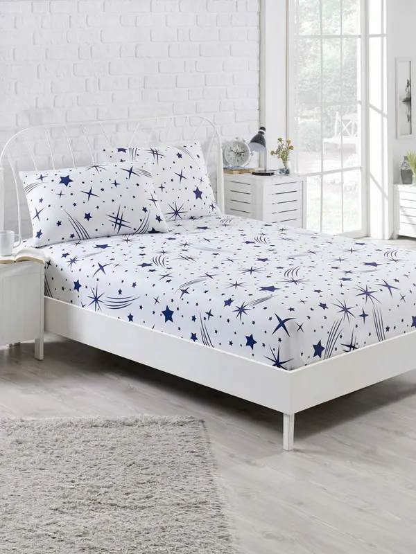 Set Lenjerie Halley, Diverse culori, Diverse dimensiuni - Alb / 160x200 cm