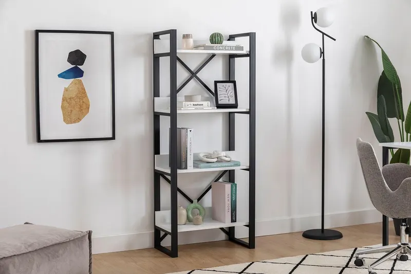 Bibliotecă Adisa, Diverse culori, Diverse dimensiuni - Alb / 63x32x150 cm