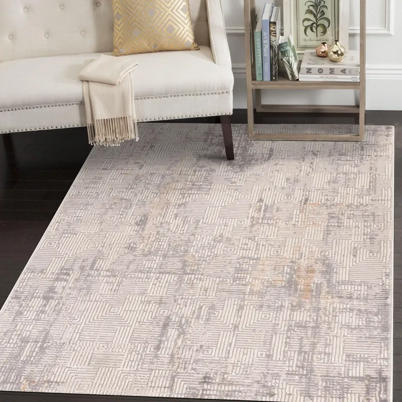 Covor Motto 4481, Diverse culori, Diverse dimensiuni - Gri - Bej - Maro / 200x290x1 cm