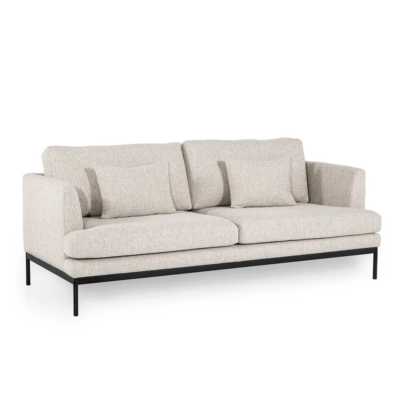 Canapea fixă Pearl, Crem, Diverse configurații, Diverse dimensiuni - 3 locuri / 204x88x82 cm