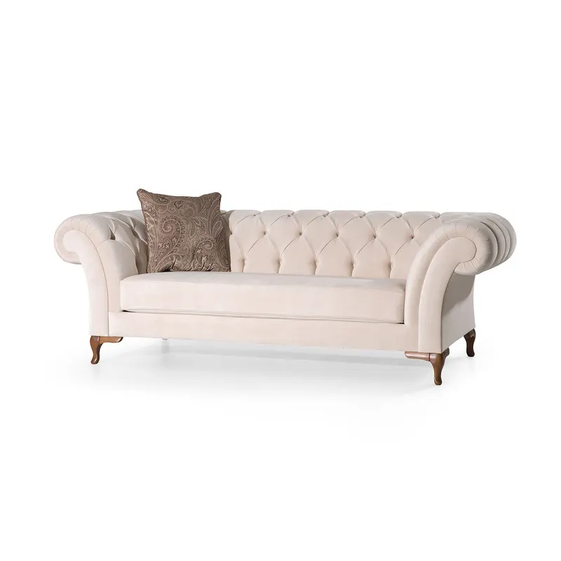 Canapea fixă Bianca, Crem, Diverse configurații, Diverse dimensiuni - 2 locuri / 205x100x75 cm