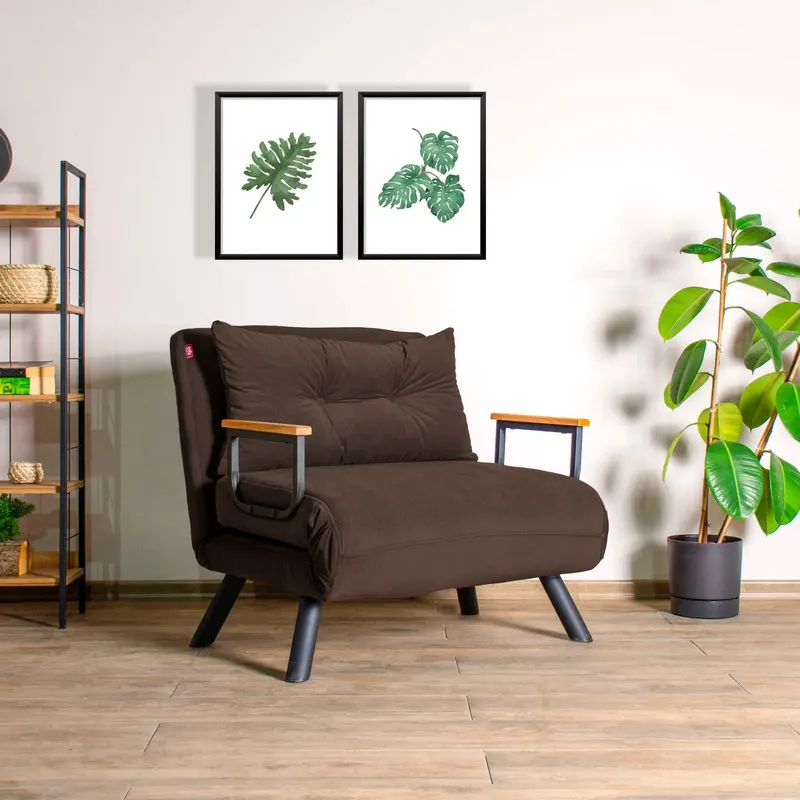 Fotoliu extensibil Sando Single, Diverse culori, Diverse dimensiuni - Maro / 60x50x41 cm